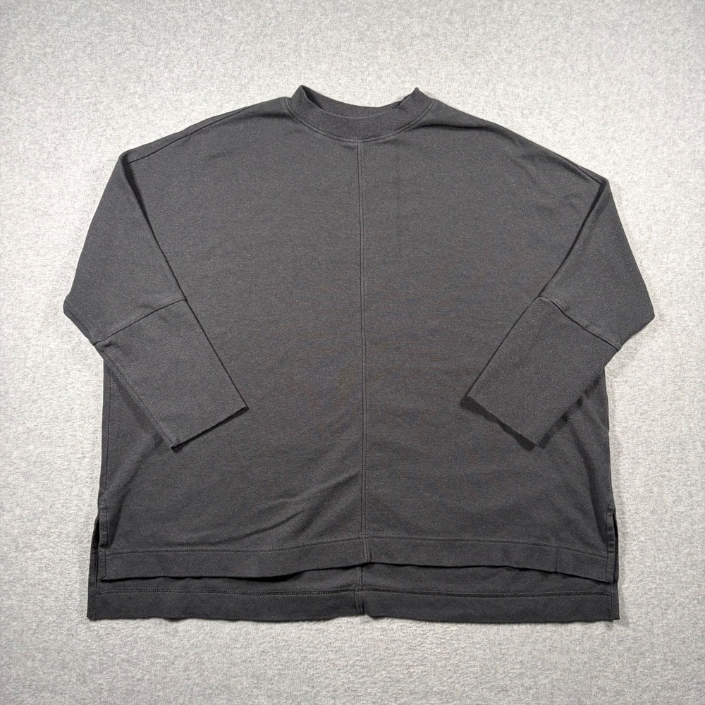 Pact Airplane Long Sleeve Poncho Women XL/XXL Gray Oversized Organic Cotton